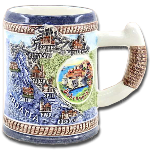 KRIGLA RUČKA UŽE - RELJEF KARTA HR + SLIKA GRAD + JEDRENJAK