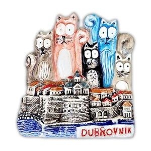 RELJEFNI MAGNET - MAČKE OBITELJ - DUBROVNIK