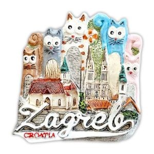 RELJEFNI MAGNET - MAČAK OBITELJ - ZAGREB