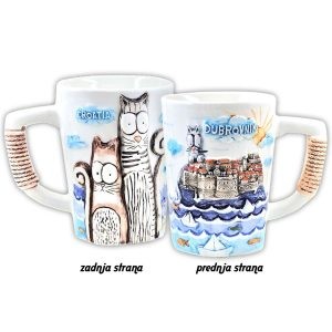 RELJEFNA ŠALICA - DVIJE MAČKE - DUBROVNIK