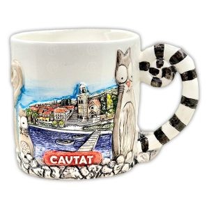 RELJEFNA ŠALICA - MAČKE PROZOR - CAVTAT