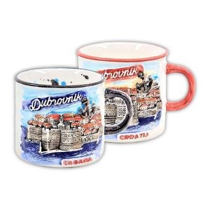 KERMIČKI LONČIĆ MALI - RELJEF DUBROVNIK - MIX BOJA