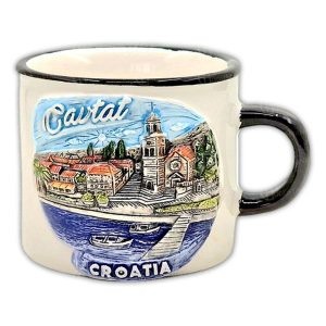 KERAMIČKI LONČIĆ MALI - RELJEF CAVTAT - MIX BOJA