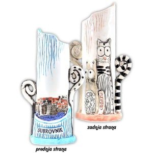 RELJEFNA VAZA MAČKE - U RAZNIM BOJAMA - DUBROVNIK