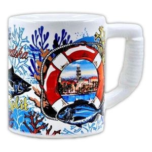 BIJELA KERAMIČKA ŠALICA SA SLIKOM GRADA – 4212