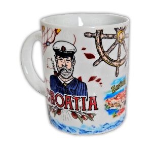 BIJELA KERAMIČKA ŠALICA SA SLIKOM GRADA – 9608A